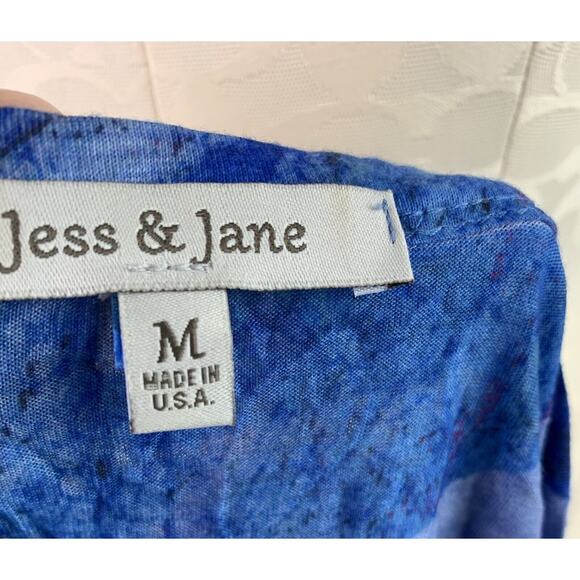 Medium Jessie and Jane Women's Blue Brushstroke Top Made in USA - Picture 8 of 8